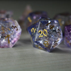 Purple Cloud Forge Fire Glass DND Dice Set (ONLINE ORDER ONLY)