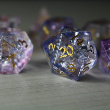 Purple Cloud Forge Fire Glass DND Dice Set (ONLINE ORDER ONLY)