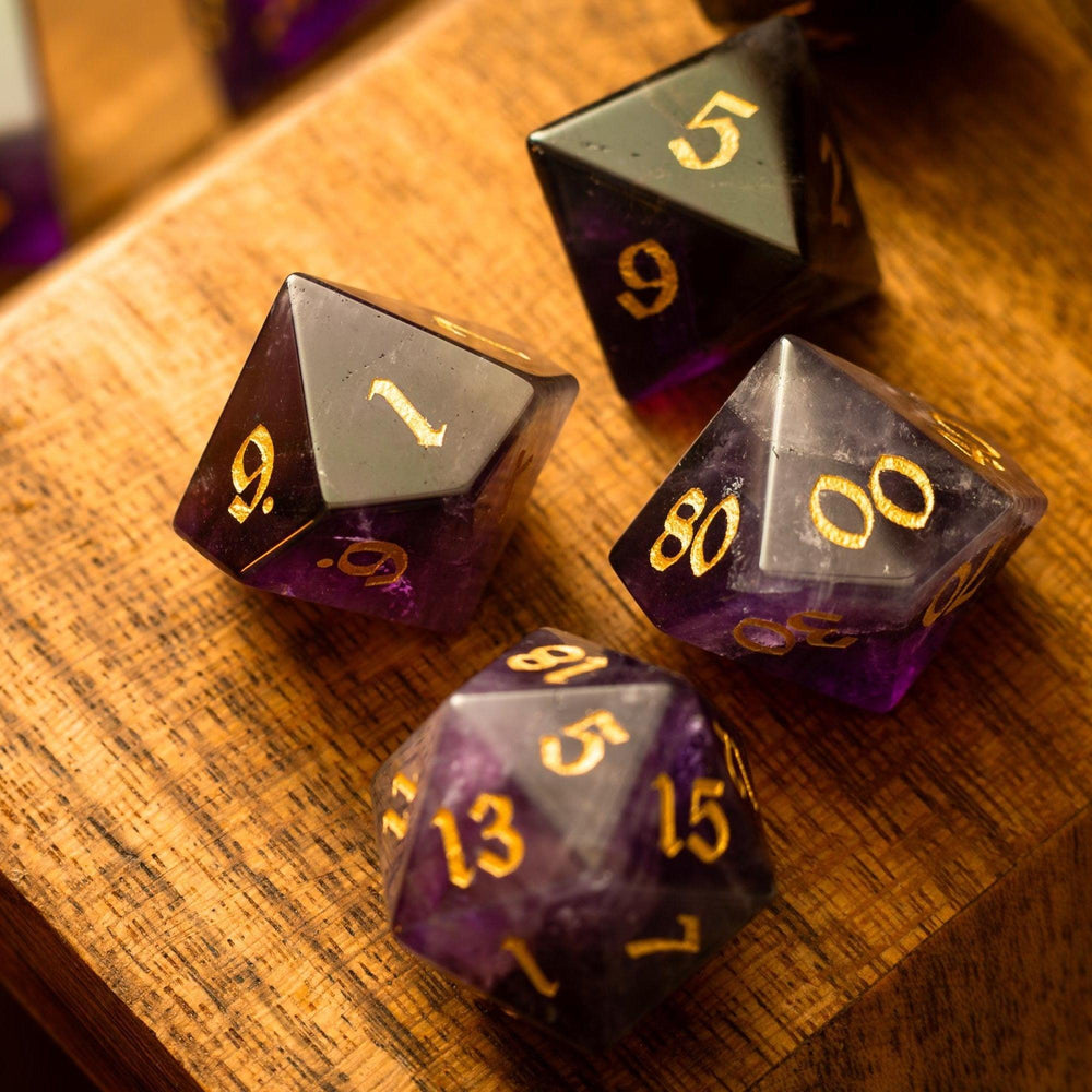 Purple Gemstone Amethyst DND Dice Set (ONLINE ORDER ONLY)