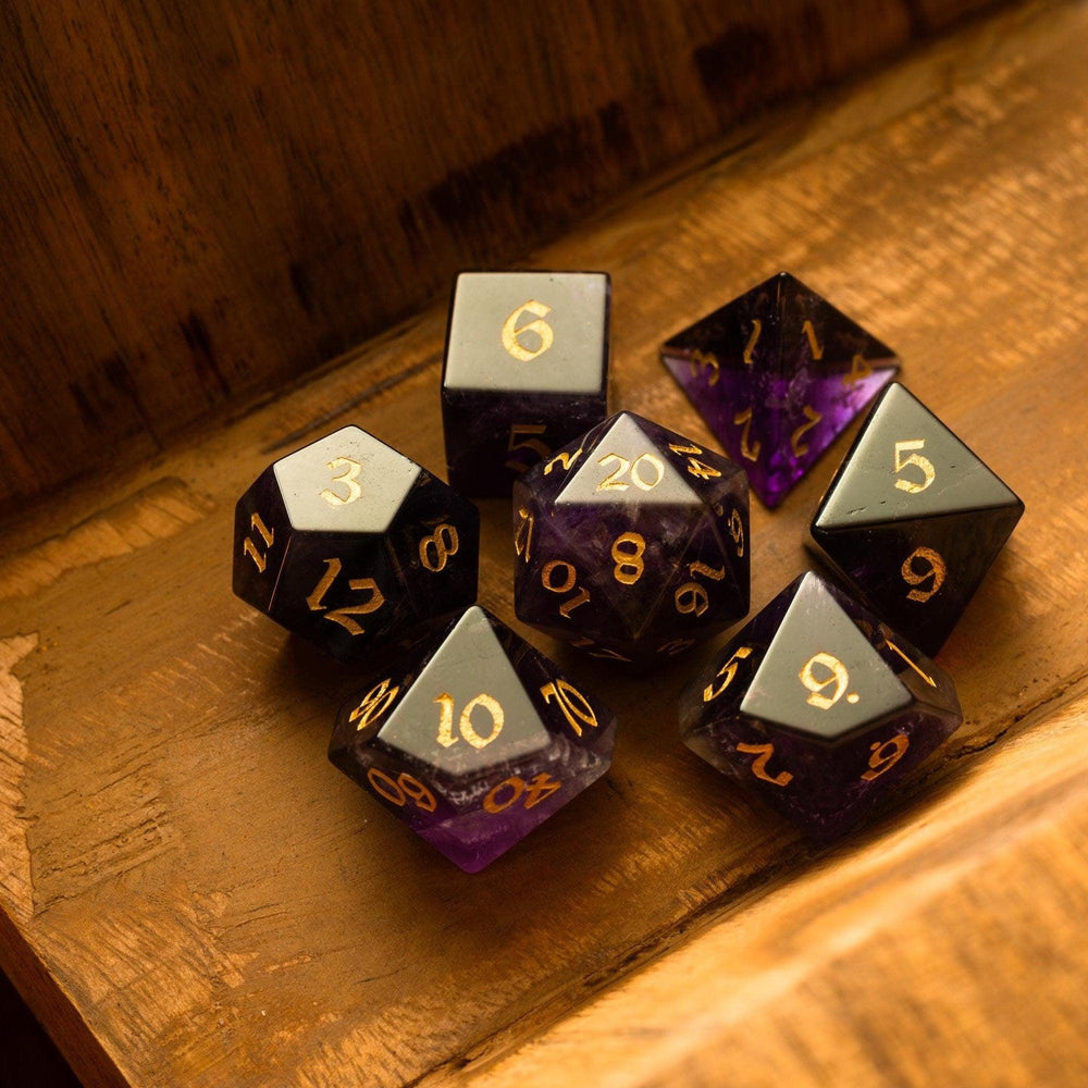 Purple Gemstone Amethyst DND Dice Set (ONLINE ORDER ONLY)