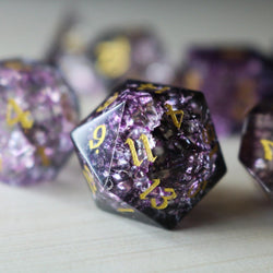 Purple Purge Forge Fire Glass DND Dice Set (ONLINE ORDER ONLY)