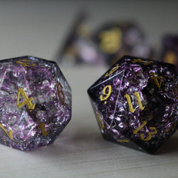 Purple Purge Forge Fire Glass DND Dice Set (ONLINE ORDER ONLY)