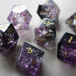 Purple Purge Forge Fire Glass DND Dice Set (ONLINE ORDER ONLY)