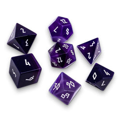 Purple Striped Agate - 7 Piece RPG Set Gemstone Dice (Online Only)
