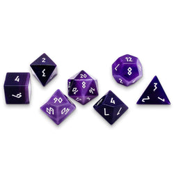 Purple Striped Agate - 7 Piece RPG Set Gemstone Dice (Online Only)