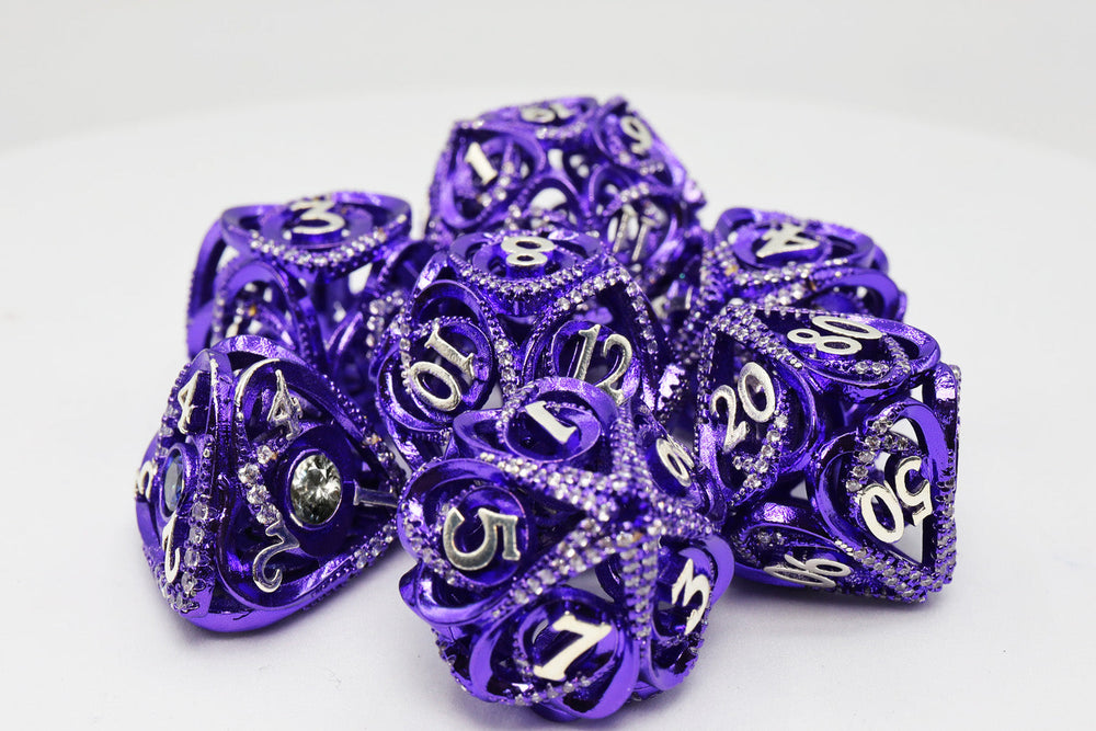 Hollow Hearts: Jeweled Purple - Metal RPG Dice Set (ONLINE ORDER ONLY)