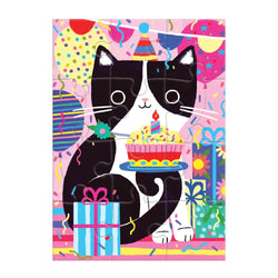 Purr-fect Cat Birthday Greeting Card 12 Piece Jigsaw Puzzle Mudpuppy