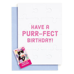Purr-fect Cat Birthday Greeting Card 12 Piece Jigsaw Puzzle Mudpuppy