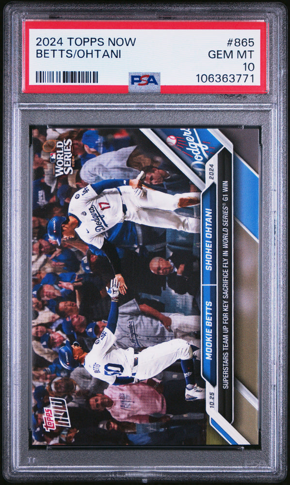Graded 2024 Topps Now Shohei Ohtani #865 Baseball Card PSA 10 Gem Mint (ONLINE ORDER ONLY)