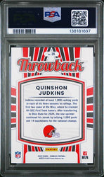 Graded 2025 Panini Donruss Quinshon Judkins #26 Rated Rookies Throwback Rookie RC Football Card PSA 10 Gem Mint (ONLINE ORDER ONLY)