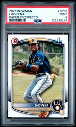 Graded 2025 Topps Bowman Luis Pena #BP38 Paper Prospects Rookie RC Baseball Card PSA 9 Mint (ONLINE ORDER ONLY)