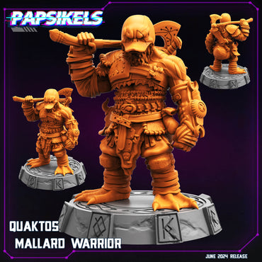 3D Printed Papsikels Quacktos Mallard Warrior JUNE 2024 TRIBES - CYBERPUNK 28mm 32mm (Online Only)