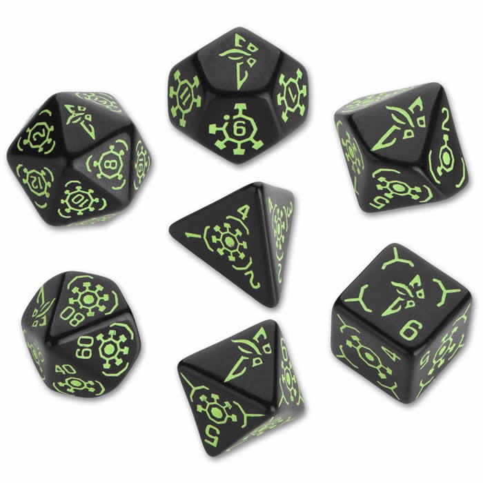 QWS66IEN21 Black Opaque Dice Green Ingress Enlightened Markings (ONLINE ORDER ONLY)