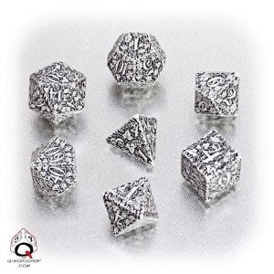 QWSSFOR02 White-Black Forest Dice Set by Q-Workshop (ONLINE ORDER ONLY)