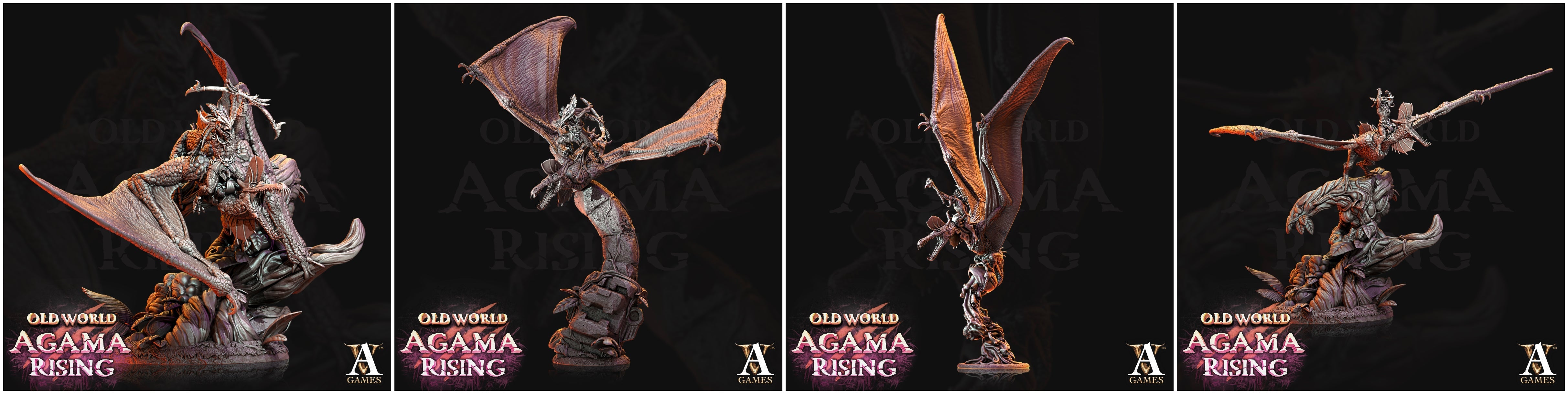 3D Printed Archvillain Games Old World Agama Rising - Quetzal Riders 28mm 32mm D&D (Online Only)