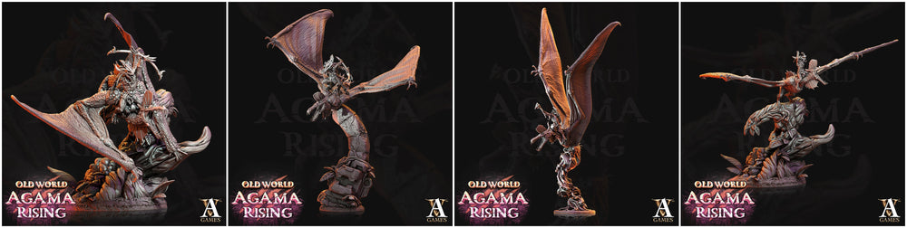 3D Printed Archvillain Games Old World Agama Rising - Quetzal Riders 28mm 32mm D&D (Online Only)