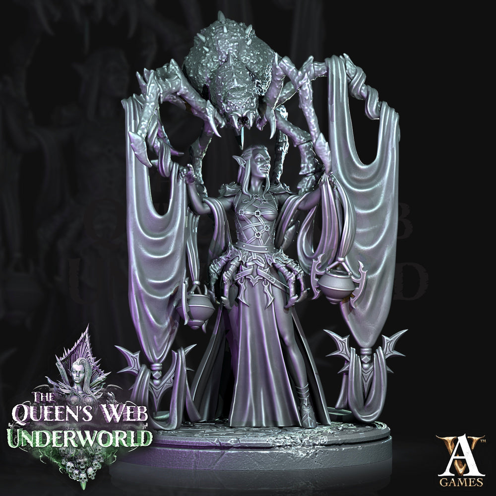 3D Printed Archvillain Games Dark Elves Divine The Queen's Web Underworld 28 32mm D&D (Online Only)