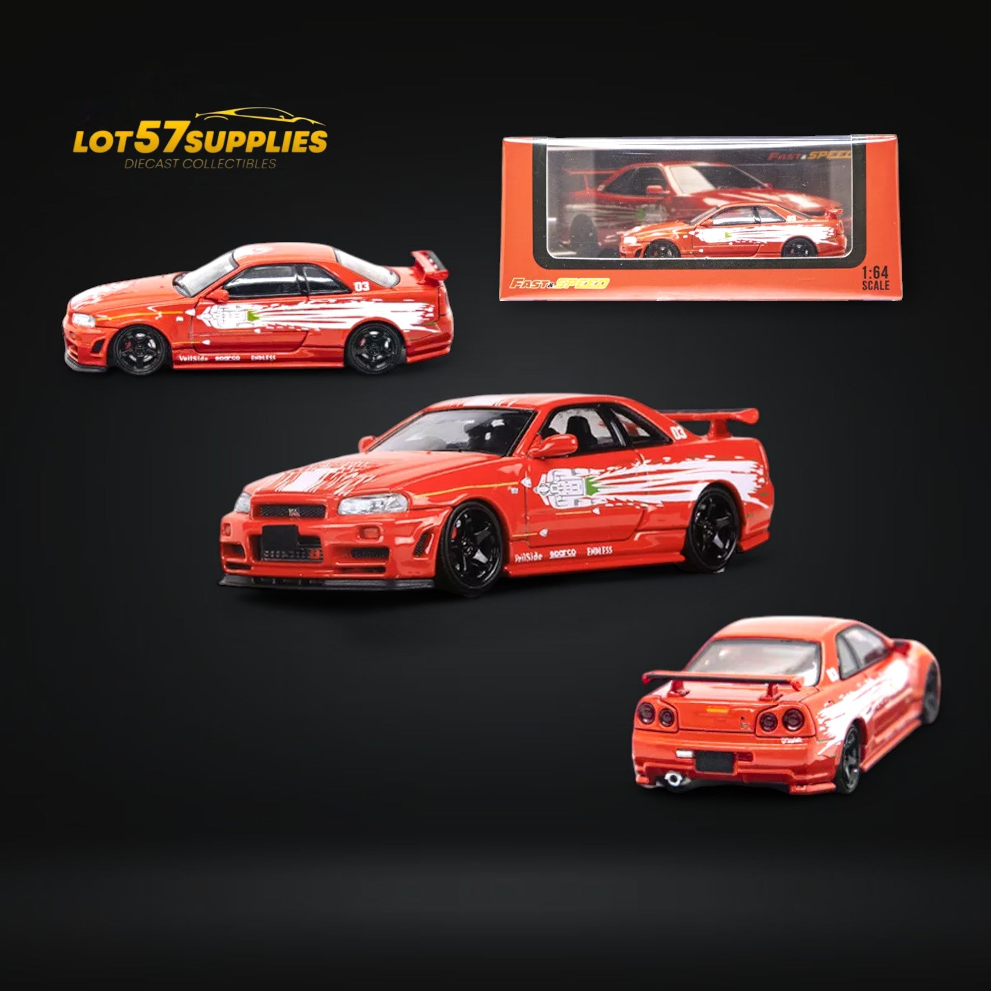 Fast Speed Skyline GT-R R34 Z-Tune FNF Red Livery 1:64 (ONLINE ORDER ONLY)