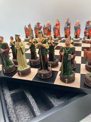 Chess Set -Robin Hood Resin Chessmen on Black/Maple Chest (ONLINE ORDER ONLY)