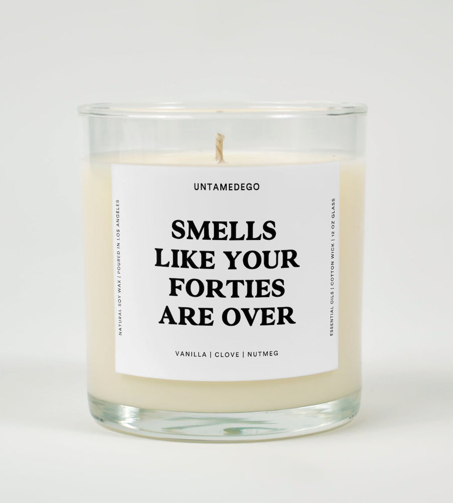 Smells Like Your Forties Are Over Birthday Glass Candle (ONLINE ORDER ONLY)
