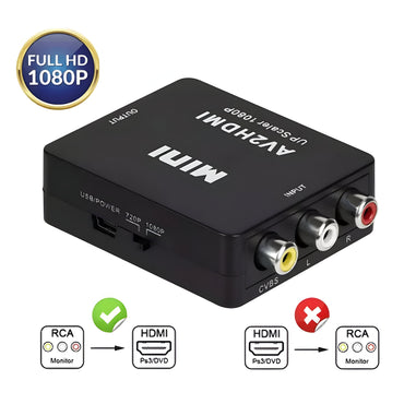 RCA AV to HDMI Converter Composite CVBS Video Adapter (Online Order Only)