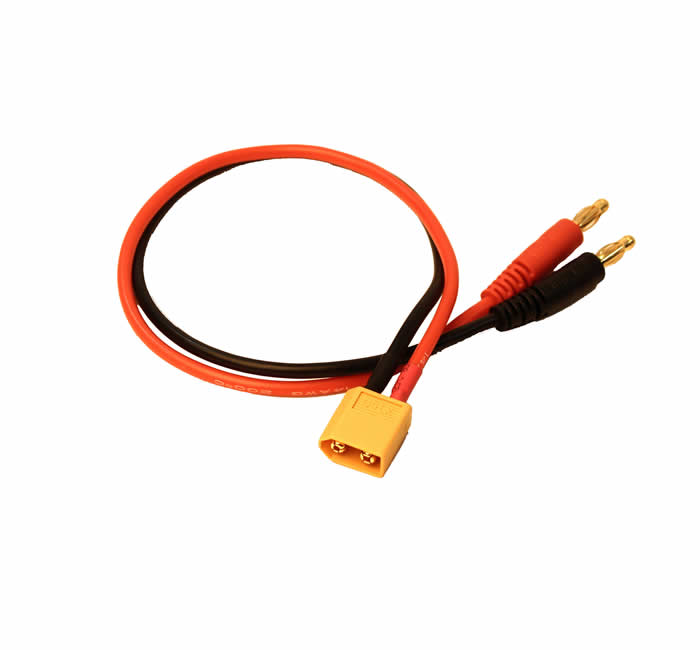 RCE1623 Male XT60 To 4mm Bullets 300mm Wire Plug Charge Cable Racers Edge (ONLINE ORDER ONLY)