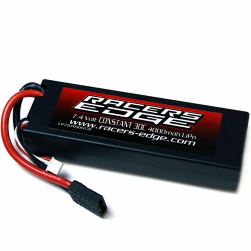 RCELP2S4000HCSBAT LiPo 4000mAh 7.4 LiPo Hardcase Hard Wired Battery With Traxxas Connector Racers Edge (ONLINE ORDER ONLY)