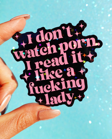 Read It Like a Lady Sticker – Funny Bookish Glitter Vinyl Sticker (ONLINE ORDER ONLY)