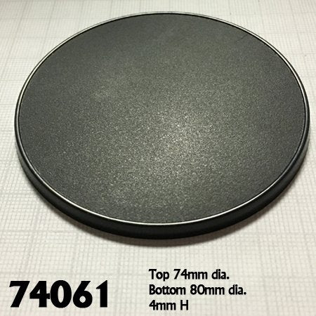 Reaper Miniatures: Round Plastic Gaming Base - 80mm (4) (ONLINE ORDER ONLY)