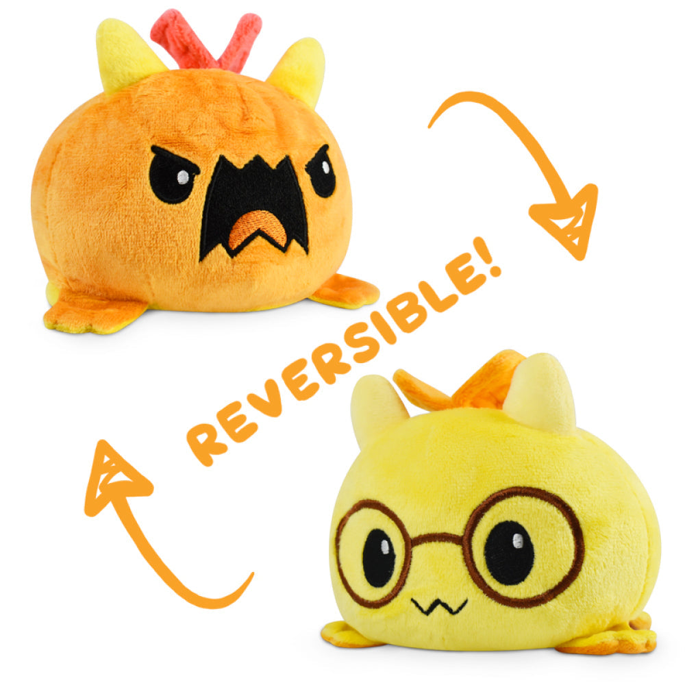 TeeTurtle Reversible Dragon: Yellow Glasses/Orange (Mini) (ONLINE ORDER ONLY)