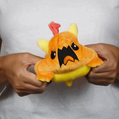 TeeTurtle Reversible Dragon: Yellow Glasses/Orange (Mini) (ONLINE ORDER ONLY)