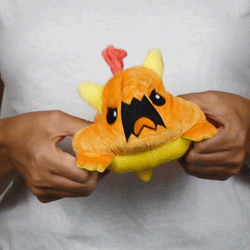 TeeTurtle Reversible Dragon: Yellow Glasses/Orange (Mini) (ONLINE ORDER ONLY)