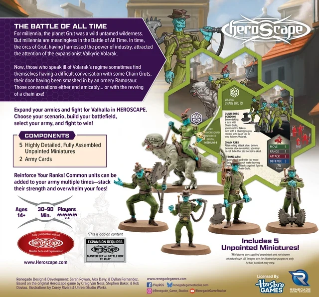 Heroscape: Age of Annihilation - Chain Gruts & Ramosaur Rider - Common Army Expansion