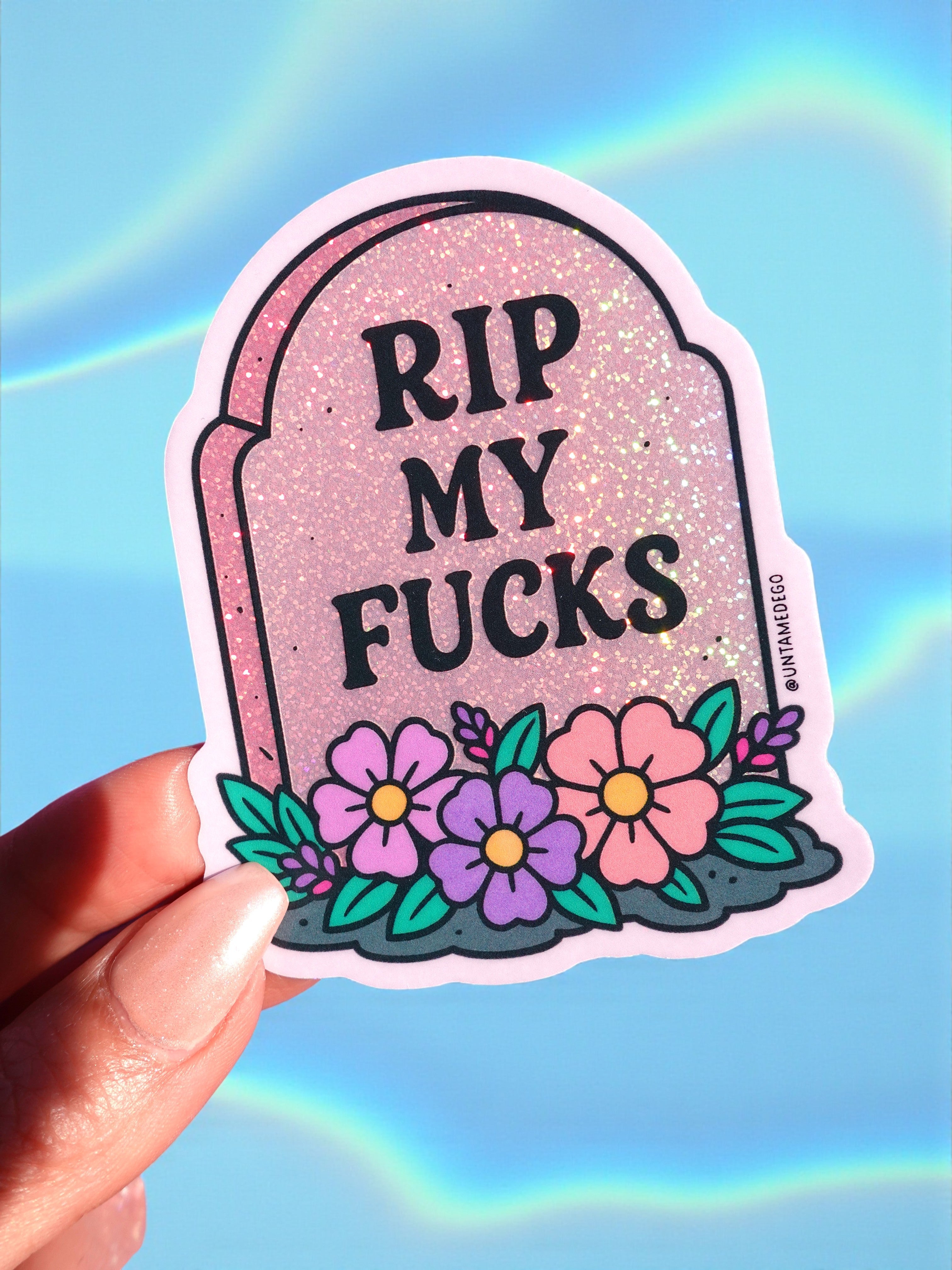 RIP My Fucks Glitter Vinyl Sticker (ONLINE ORDER ONLY)