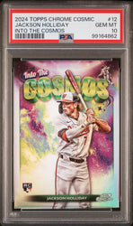 Graded 2024 Topps Cosmic Chrome Jackson Holliday #12 Into the Cosmos Rookie RC Baseball Card PSA 10 Gem Mint (ONLINE ORDER ONLY)