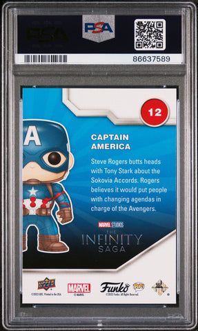 2023 UPPER DECK FUNKO POP MARVEL  CAPTAIN AMERICA  #12  PSA 9 (Online Order Only)