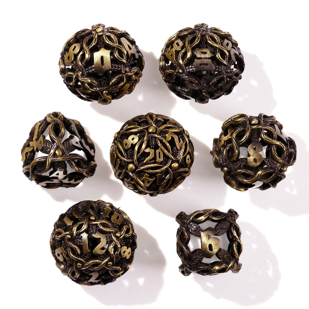 Nature's Wrath Metal RPG Dice Set | 7 Pieces