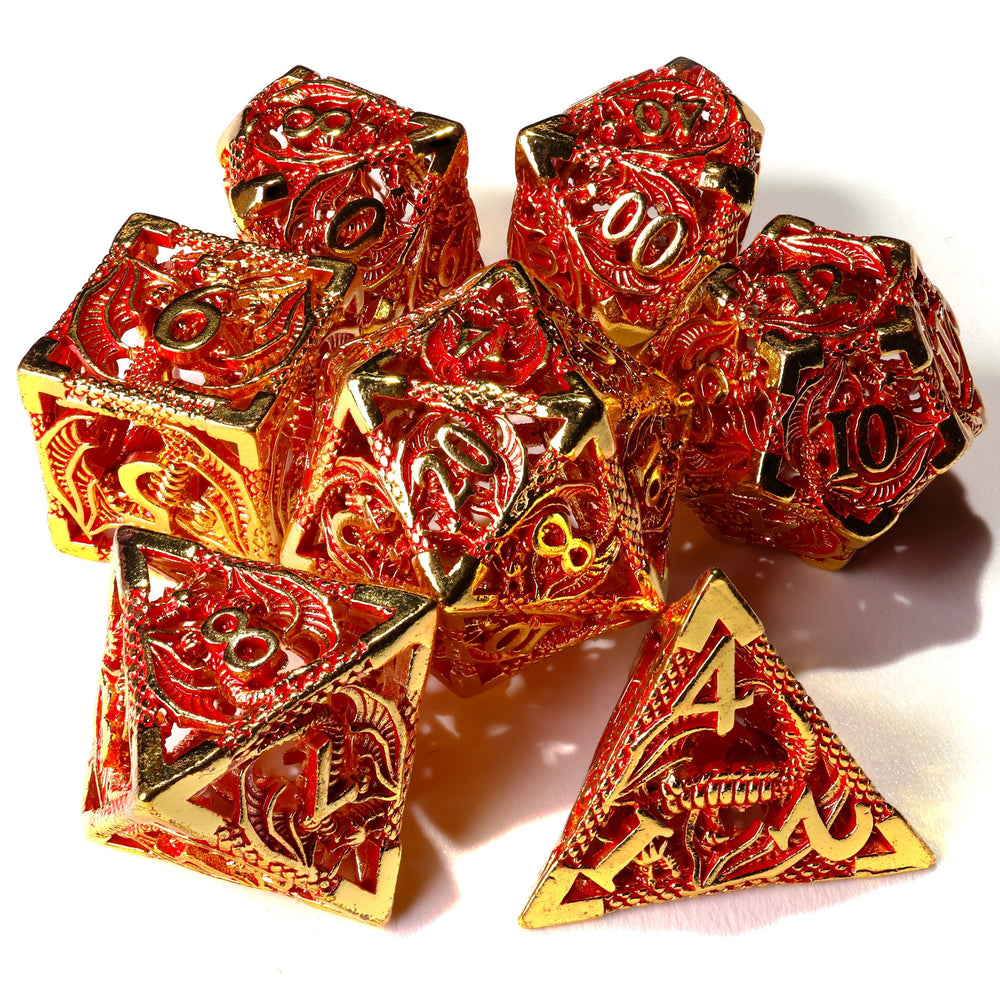 Dragons of Legend Metal RPG Dice Set | 7 Pieces