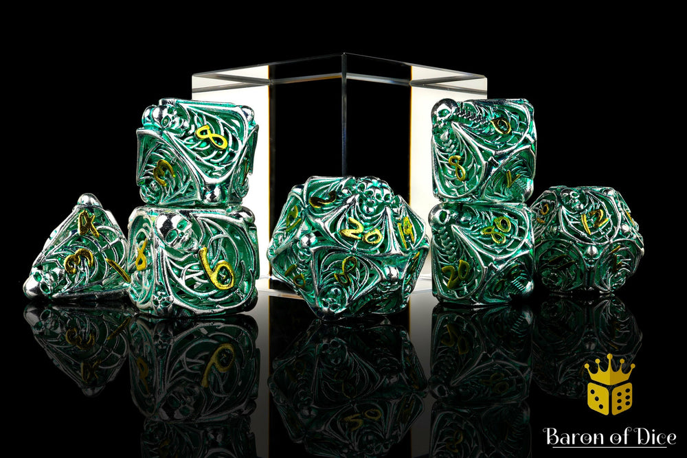 Undead Legion Metal RPG Dice Set | 7 Pieces