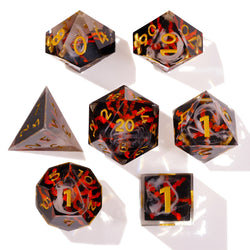 Volcano Sharp Edge RPG Dice Set | 7 Pieces