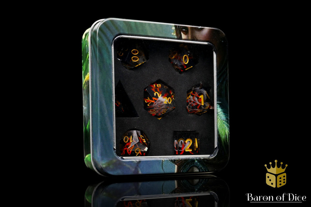 Volcano Sharp Edge RPG Dice Set | 7 Pieces