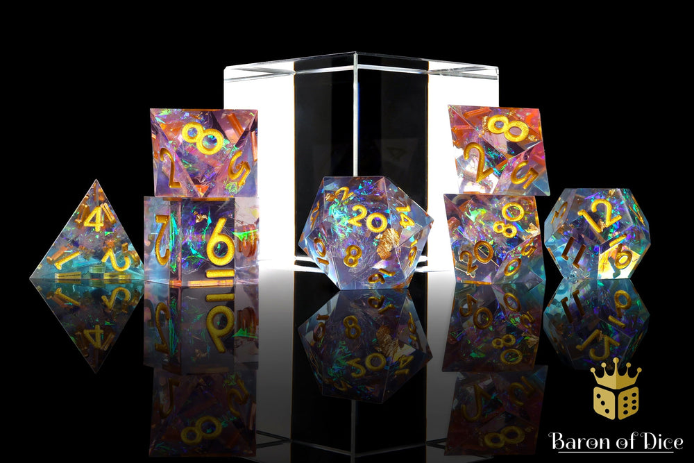 Pretty In Pink! Sharp Edge RPG Dice Set - 7 Pieces (ONLINE ORDER ONLY)
