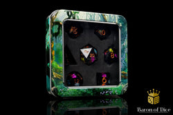 Black Butterfly Sharp Edge RPG Dice Set | 7 Pieces
