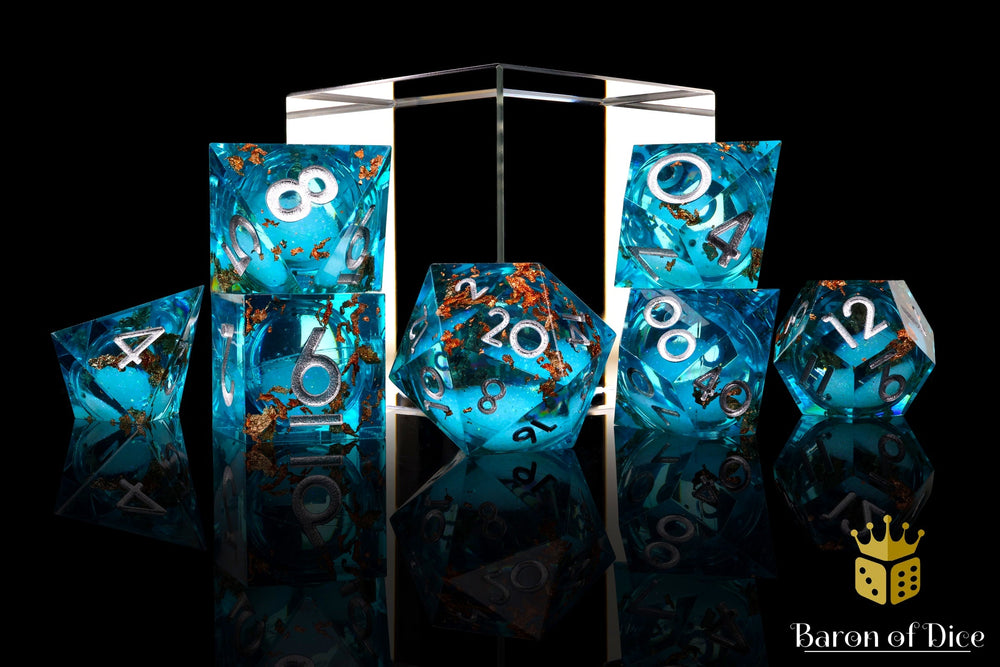 Sunken Treasure Liquid Core RPG Dice Set | 7 Pieces