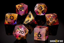 Golden Rose RPG Dice Set | 7 Pieces (ONLINE ORDER ONLY)