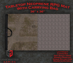 RPG Grid Mat - Abandoned Town & Dungeon Floor - Double Sided Neoprene Mat with Bag (ONLINE ORDER ONLY)