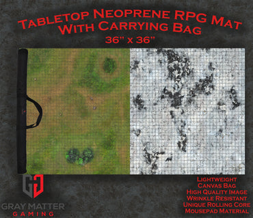 RPG Grid Mat - Snowy Tundra & Traveler's Road - Double Sided Neoprene Mat with Bag (ONLINE ORDER ONLY)