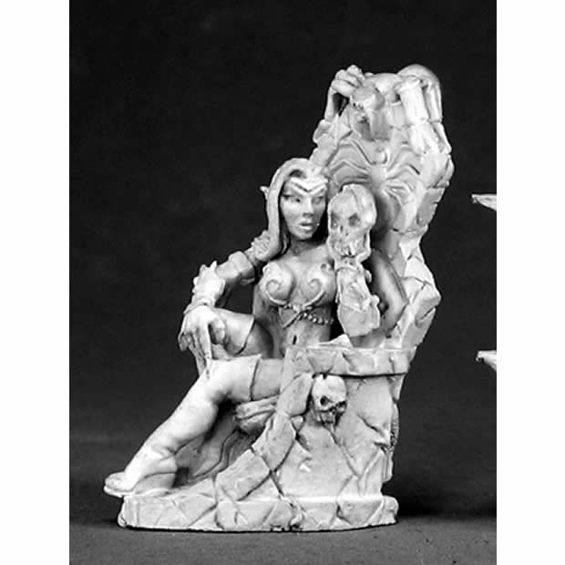 RPR02577 Dark Elf Queen and Throne Miniature 25mm Heroic Scale (ONLINE ORDER ONLY)