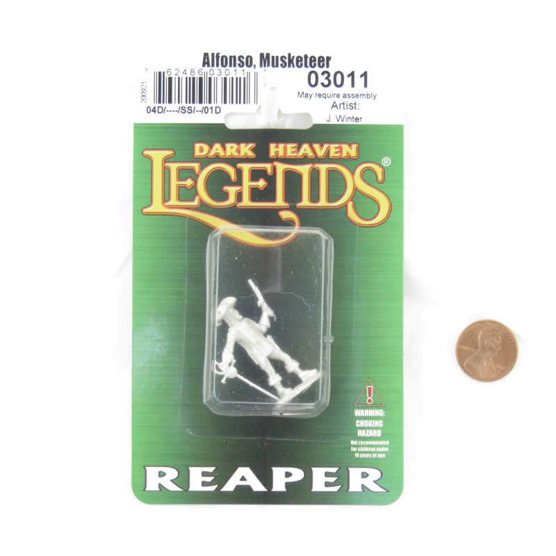 RPR03011 Alfonso Musketeer Miniature Figure 25mm Heroic Scale Dark Heaven Legends Reaper Miniatures (ONLINE ORDER ONLY)