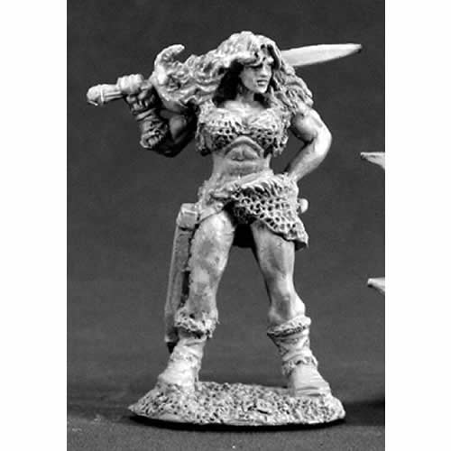 RPR03409 Nadia of the Blade Female Barbarian Miniature 25mm Scale (ONLINE ORDER ONLY)